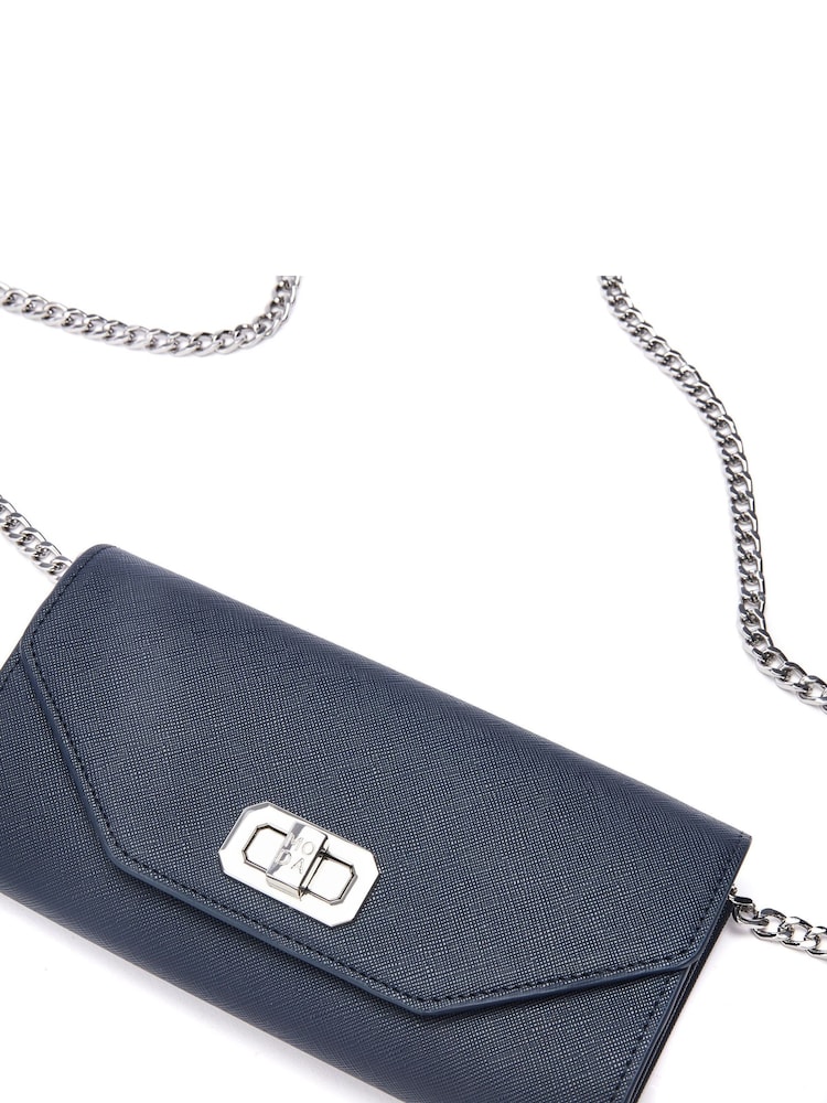 Moda in Pelle Boston Purse Style Black Bag With Chain - Image 4 of 4