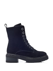 Moda in Pelle Onzaines Studded Tongue Detail Biker Black Boots - Image 1 of 4
