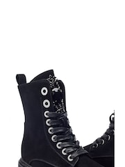Moda in Pelle Onzaines Studded Tongue Detail Biker Black Boots - Image 4 of 4