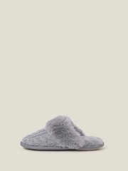 Accessorize Grey Cable Knit Mule Slippers - Image 2 of 2