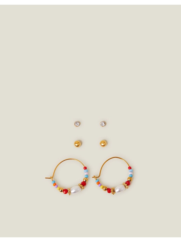 حزمة من 3 أقراط حلقية ثابتة عيار 14 قيراط من الفولاذ المقاوم للصدأ من Accessorize - صورة 2 من 3 حزمة من 3 أقراط حلقية ثابتة عيار 14 قيراط من الفولاذ المقاوم للصدأ من Accessorize - صورة 2 من 3