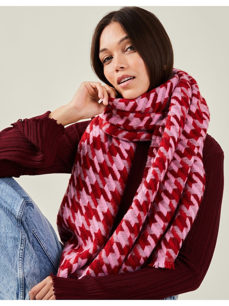 Accessorize Houndstooth Woven Blanket Scarf - صورة 1 من 3