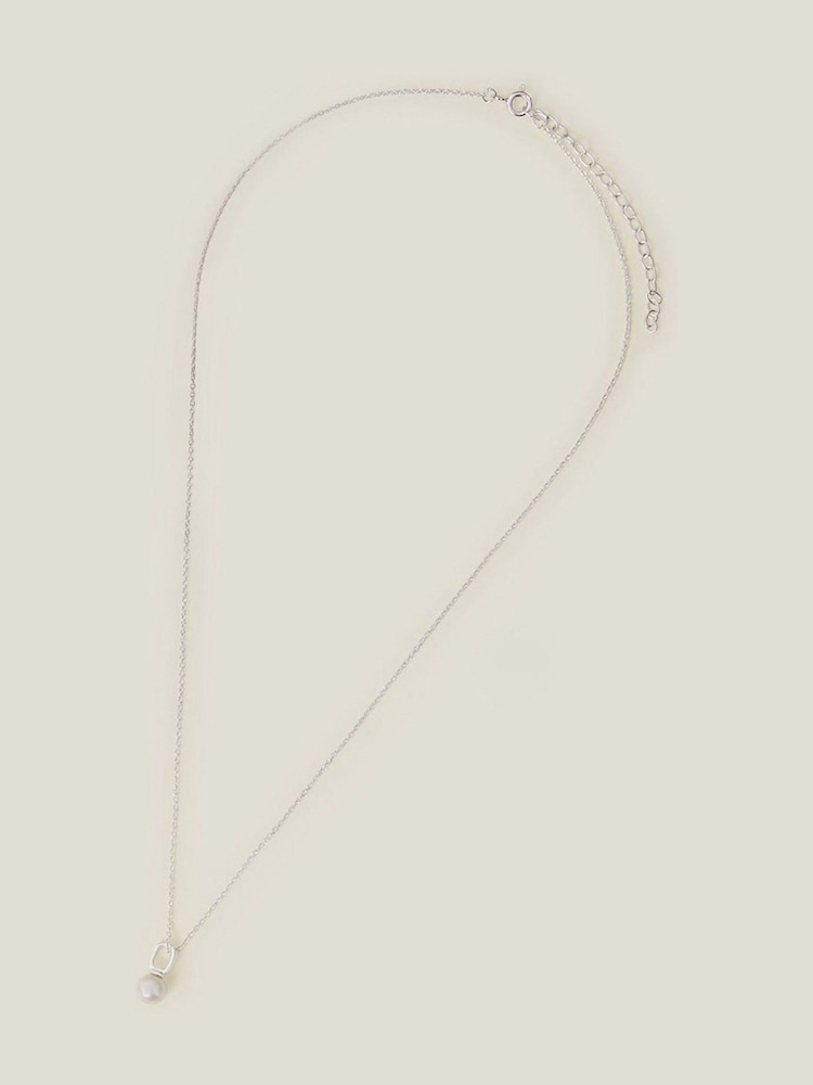 Accessorize Cream Sterling Silver Plated Freshwater Pearl Necklace - Image 1 of 2