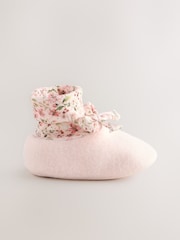 Pink Baby Tie Floral Print Boots (0-18mths) - Image 2 of 5