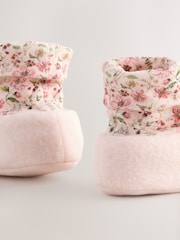 Pink Baby Tie Floral Print Boots (0-18mths) - Image 3 of 5