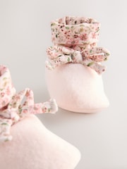 Pink Baby Tie Floral Print Boots (0-18mths) - Image 4 of 5