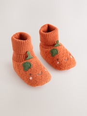 Orange Pumpkin Baby Sensory Sock Top Boots (0-18mths) - Image 1 of 5