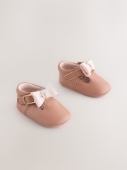 Pink Baby T Bar Bow Shoes (0-18mths) - Image 1 of 4