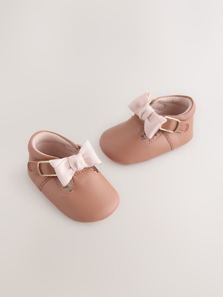 Pink Baby T Bar Bow Shoes (0-18mths) - Image 4 of 4