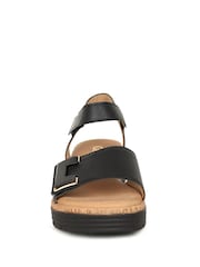 Gabor Shout Leather Wedge Black Sandals - Image 4 of 5
