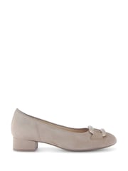 Gabor Benji Rabbit Suede Court White Shoes - Image 1 of 5
