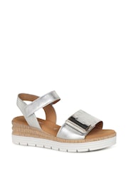 Gabor Silver Shout Wedge Heeled Sandals - Image 3 of 5