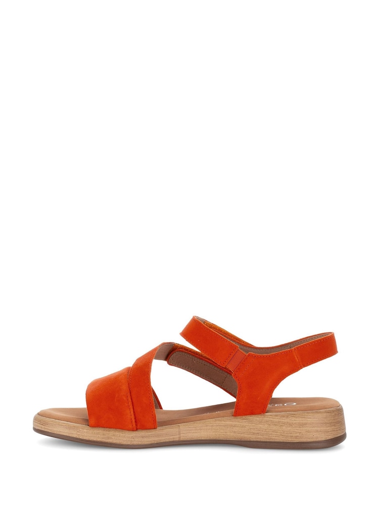 Gabor Orange Oporto Pumpkin Suede Sandals - Image 2 of 5