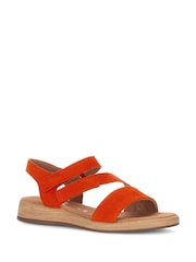 Gabor Orange Oporto Pumpkin Suede Sandals - Image 3 of 5