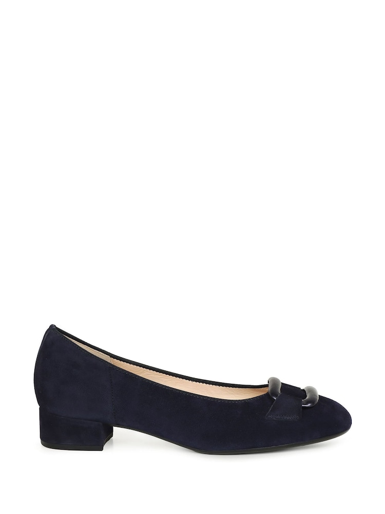 Gabor Blue Benji Atlantik Suede Court Shoes - Image 1 of 5