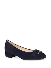 Gabor Blue Benji Atlantik Suede Court Shoes - Image 3 of 5