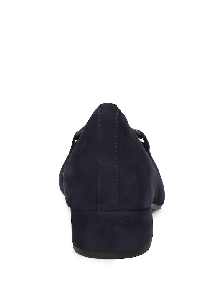 Gabor Blue Benji Atlantik Suede Court Shoes - Image 5 of 5