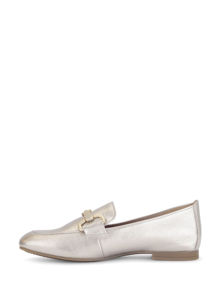 Gabor Gold Jangle Puder Metallic Loafers Shoes - Image 2 of 5