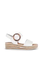 Gabor Cream Andre Latte Leather Sandals - Image 1 of 5