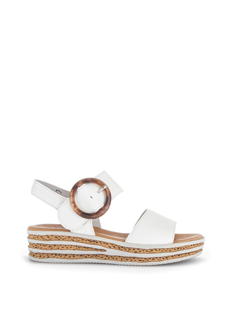 Gabor Cream Andre Latte Leather Sandals - Image 1 of 5