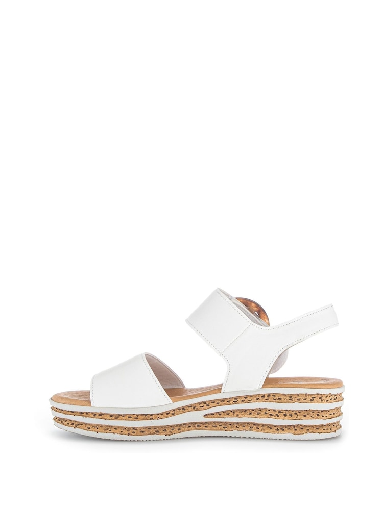 Gabor Cream Andre Latte Leather Sandals - Image 2 of 5