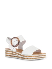 Gabor Cream Andre Latte Leather Sandals - Image 3 of 5