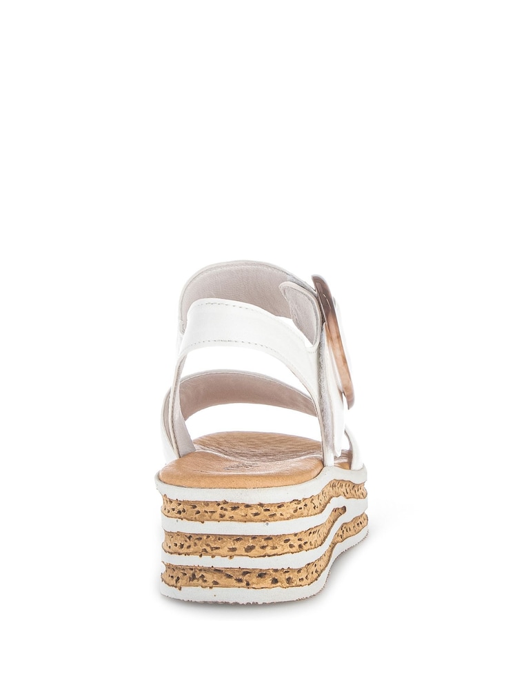 Gabor Cream Andre Latte Leather Sandals - Image 5 of 5