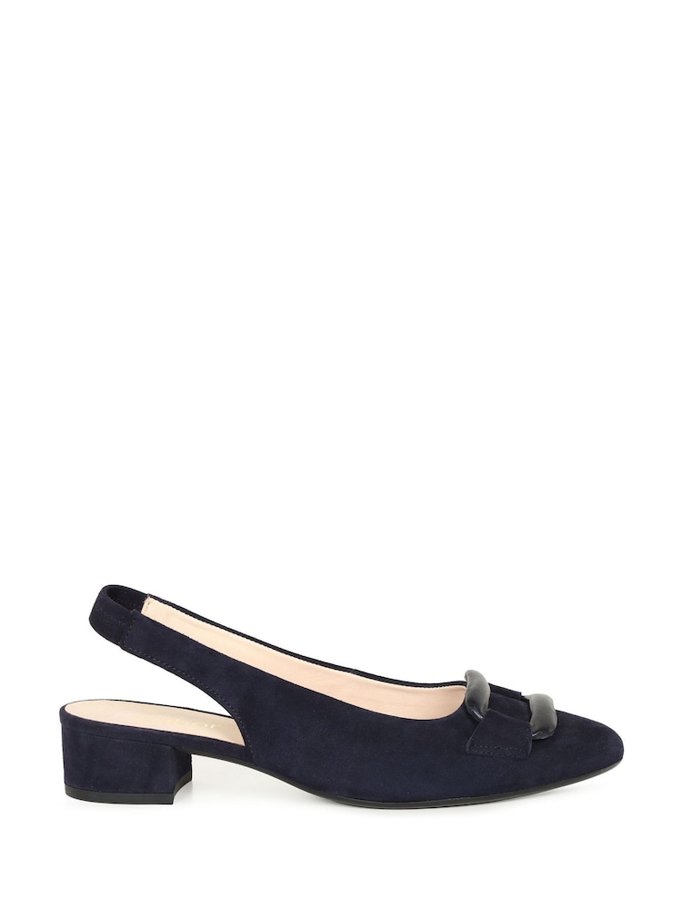 Gabor Blue Malta Atlantik Suede Slingback Shoes - Image 1 of 5