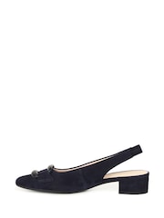 Gabor Blue Malta Atlantik Suede Slingback Shoes - Image 2 of 5