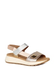 Gabor Natural Gifted Puder Combination Metallic  Sandals - Image 2 of 5