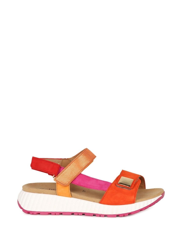 Gabor Orange Gifted Pumpkin Combination Suede Sandals - Image 1 of 5