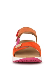 Gabor Orange Gifted Pumpkin Combination Suede Sandals - Image 4 of 5