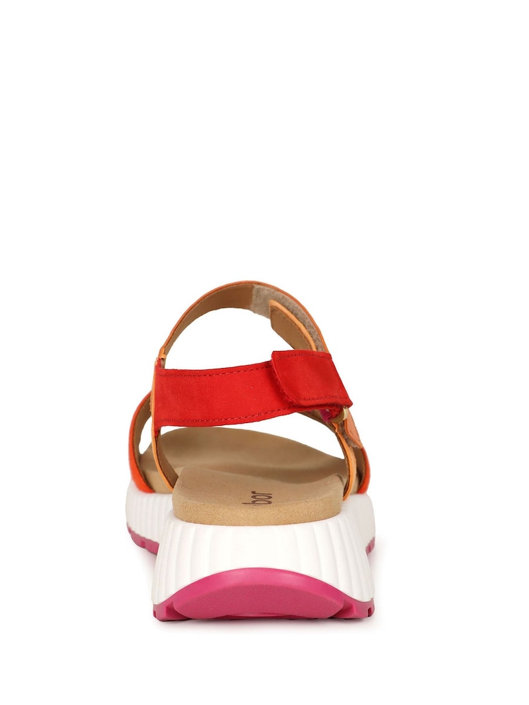 Gabor Orange Gifted Pumpkin Combination Suede Sandals - Image 5 of 5