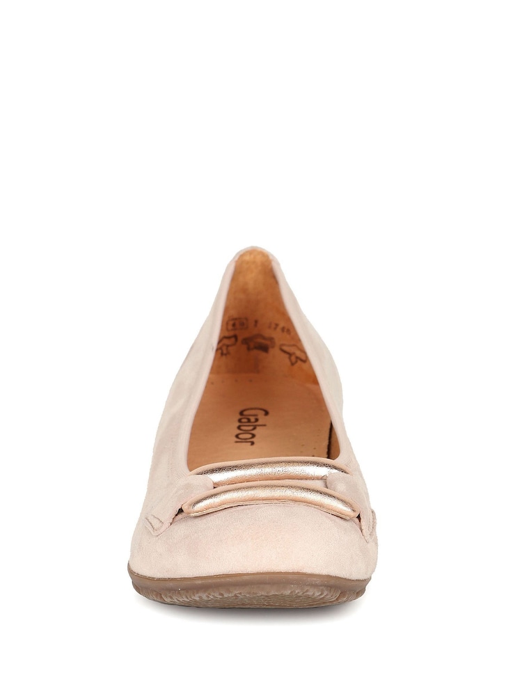 Gabor Pink Raven Rouge Suede Ballerinas Style Shoes - Image 4 of 5