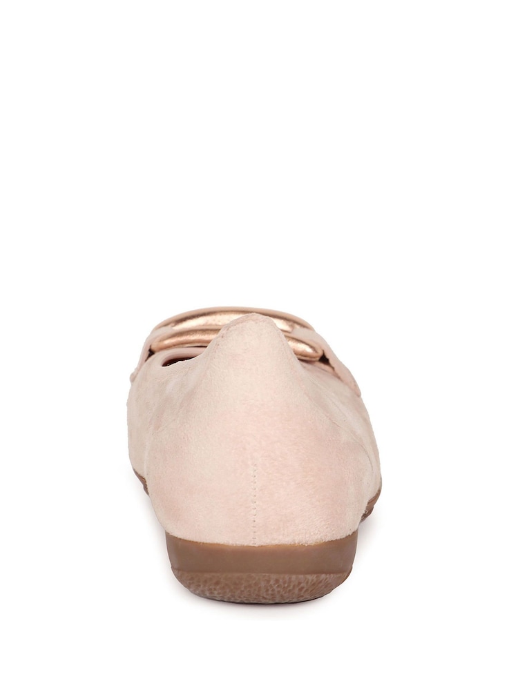 Gabor Pink Raven Rouge Suede Ballerinas Style Shoes - Image 5 of 5