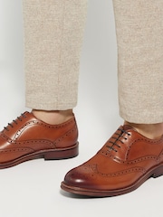 Dune London Brown Wide Fit Solihull Oxford Shoes - Image 1 of 6