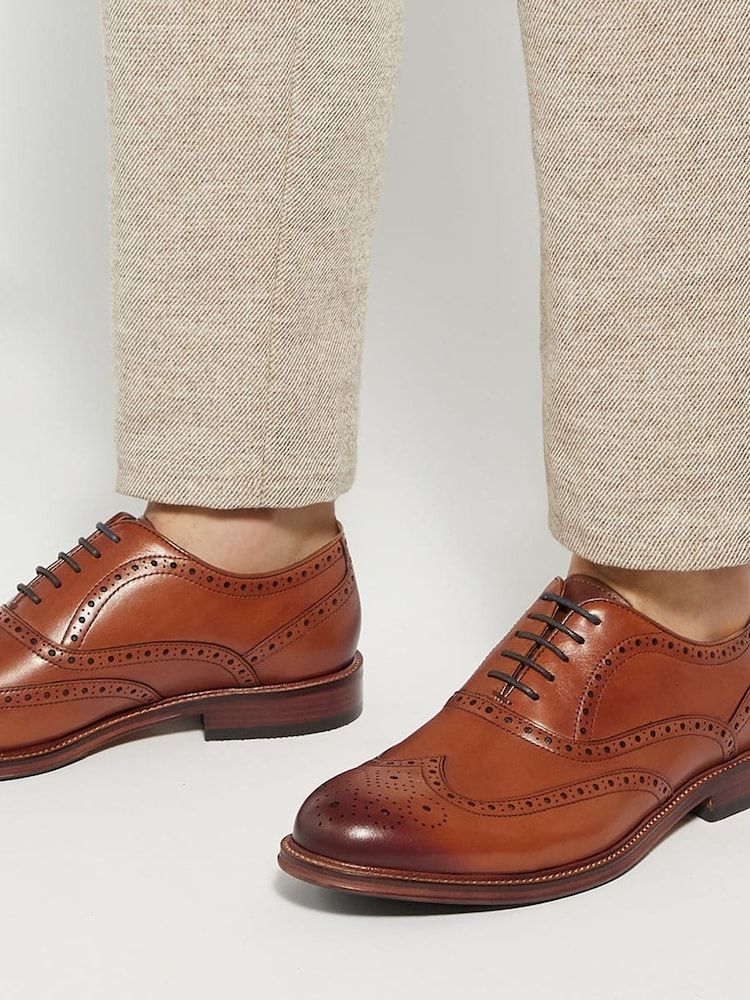 Dune London Brown Wide Fit Solihull Oxford Shoes - Image 1 of 6