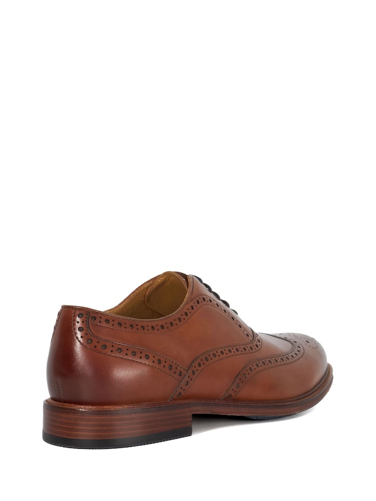 Dune London Shoes Mens 8 EU 41 Bongo Brown Leather Wingtip Brogue Dress Casual Buy Dune London Brown Wide Fit Solihull Oxford Shoes from  main image 3