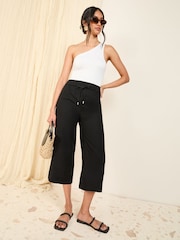 Friends Like These Black Linen Blend Culottes - Image 1 of 4