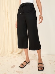 Friends Like These Black Linen Blend Culottes - Image 2 of 4