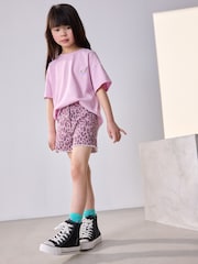 Pink Animal Regular Length Frayed Edge Denim Shorts (3-16yrs) - Image 3 of 3
