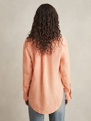 Reiss Orange Belle Linen Button-Through Shirt - Image 5 of 6