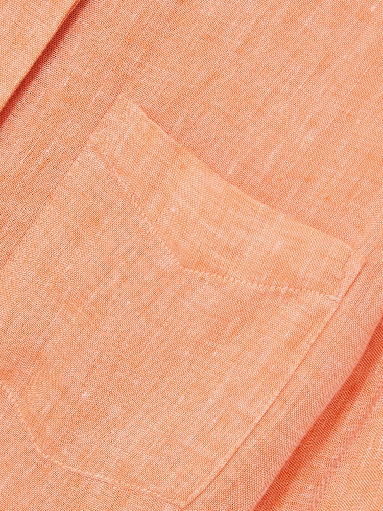 Reiss Orange Belle Linen Button-Through Shirt - Image 6 of 6