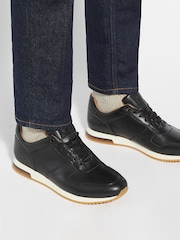 Dune London Black Trilogy Perforated Runner Trainers - Image 1 of 6