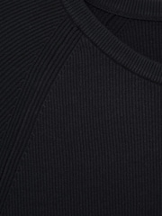 Reiss Navy Amigo Ribbed Knit Crew T-Shirt - Image 6 of 6