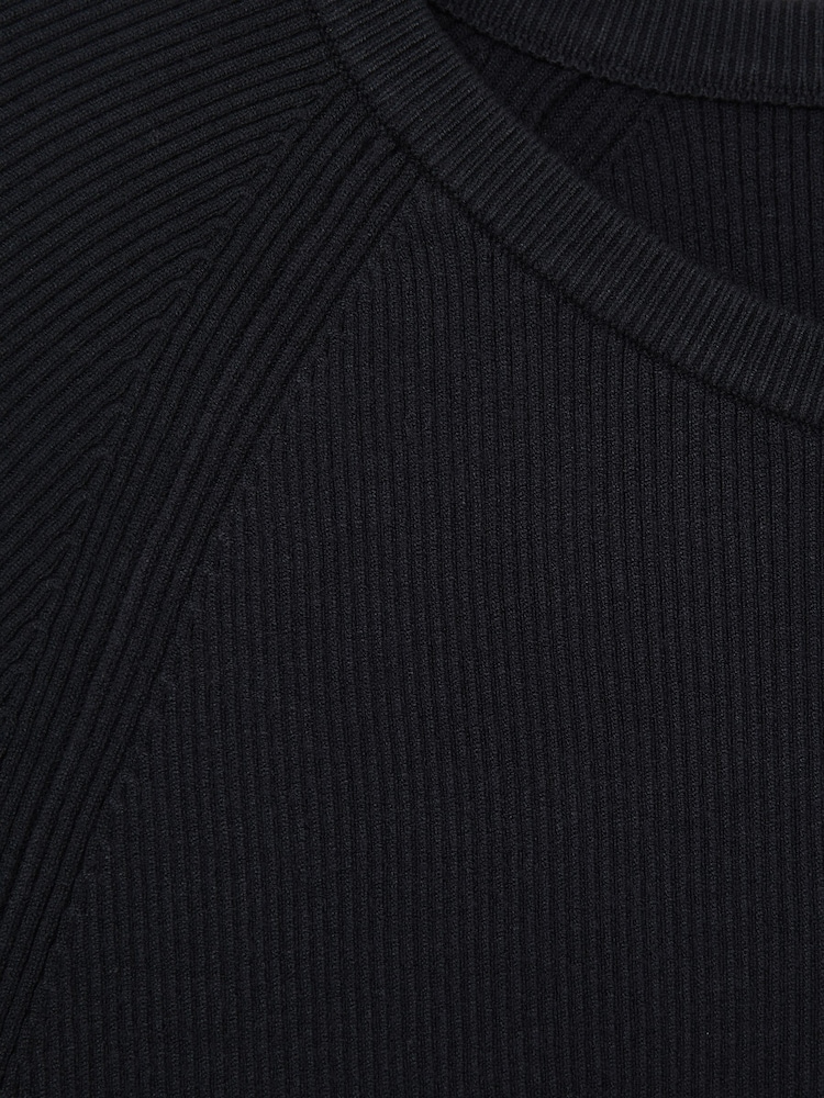 Reiss Navy Amigo Ribbed Knit Crew T-Shirt - Image 6 of 6