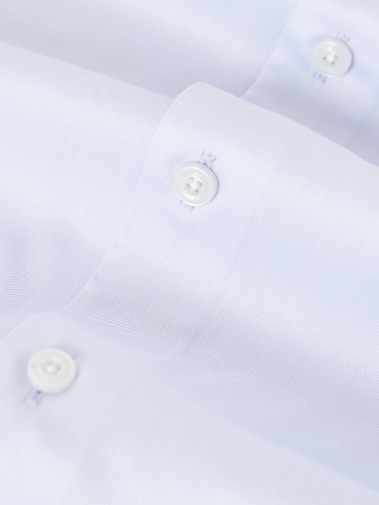 Reiss Soft Blue Storm Reg Cotton-Twill Two-Fold Shirt - Image 8 of 8