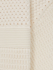 Reiss Off White Gentry Cotton Textured-Knit Polo Shirt - Image 5 of 5