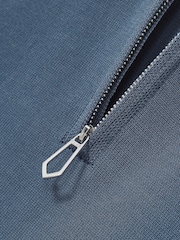 Reiss Airforce Blue Berkley Cotton Half-Zip Knitted Polo Shirt - Image 7 of 7