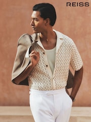 Reiss Natural Roulette Textured-Knit Cuban-Collar Shirt - Image 10 of 10